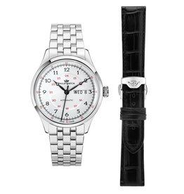 Philip Watch Philip Watch R8223225001 Museum (zilver/wit) 40 mm Swiss Made heren horloge