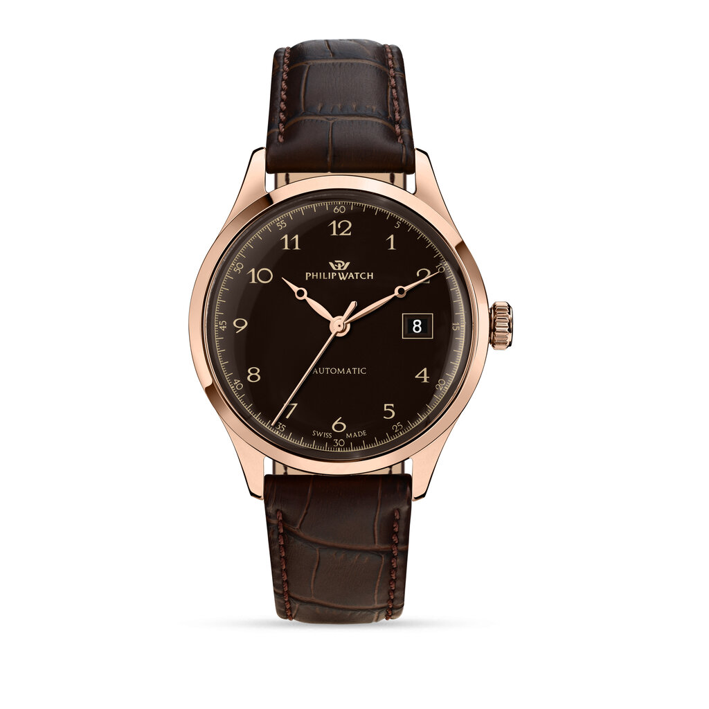 Philip Watch Philip Watch R8221225002 Museum (rosé goud/bruin) 40 mm Swiss Made heren horloge