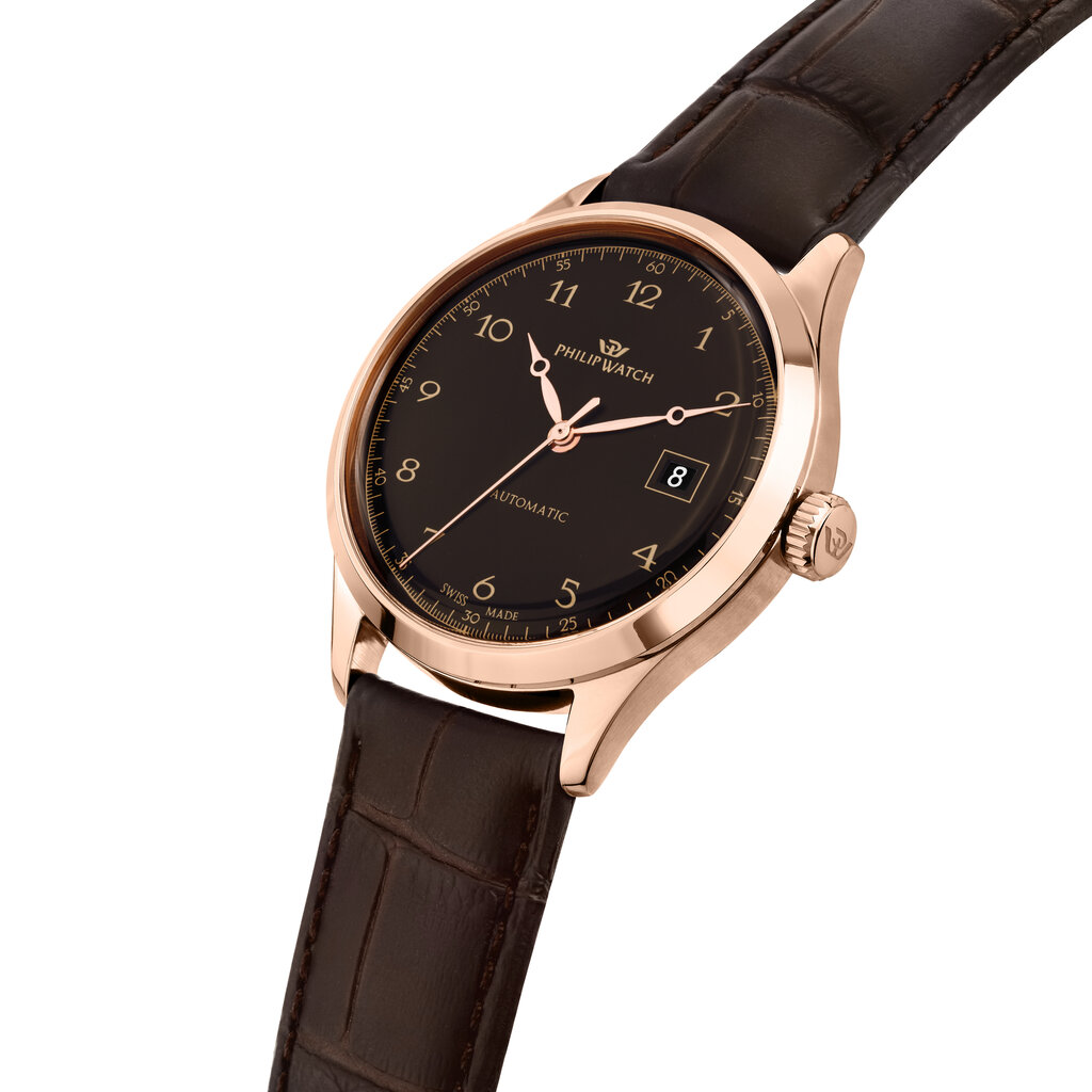 Philip Watch Philip Watch R8221225002 Museum (rosé goud/bruin) 40 mm Swiss Made heren horloge