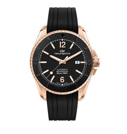 Philip Watch Philip Watch R8221218002 Amalfi (rosé goud/zwart) 42 mm Swiss Made heren horloge