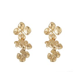 Rose & Camellia Rose & Camellia oorbellen 2509 Earrings flowers gold 6 CM