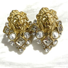 Rose & Camellia Rose & Camellia oorbellen 0501 Earrings Alloy lion head gold
