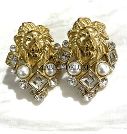 Rose & Camellia Rose & Camellia oorbellen 0501 Earrings Alloy lion head gold