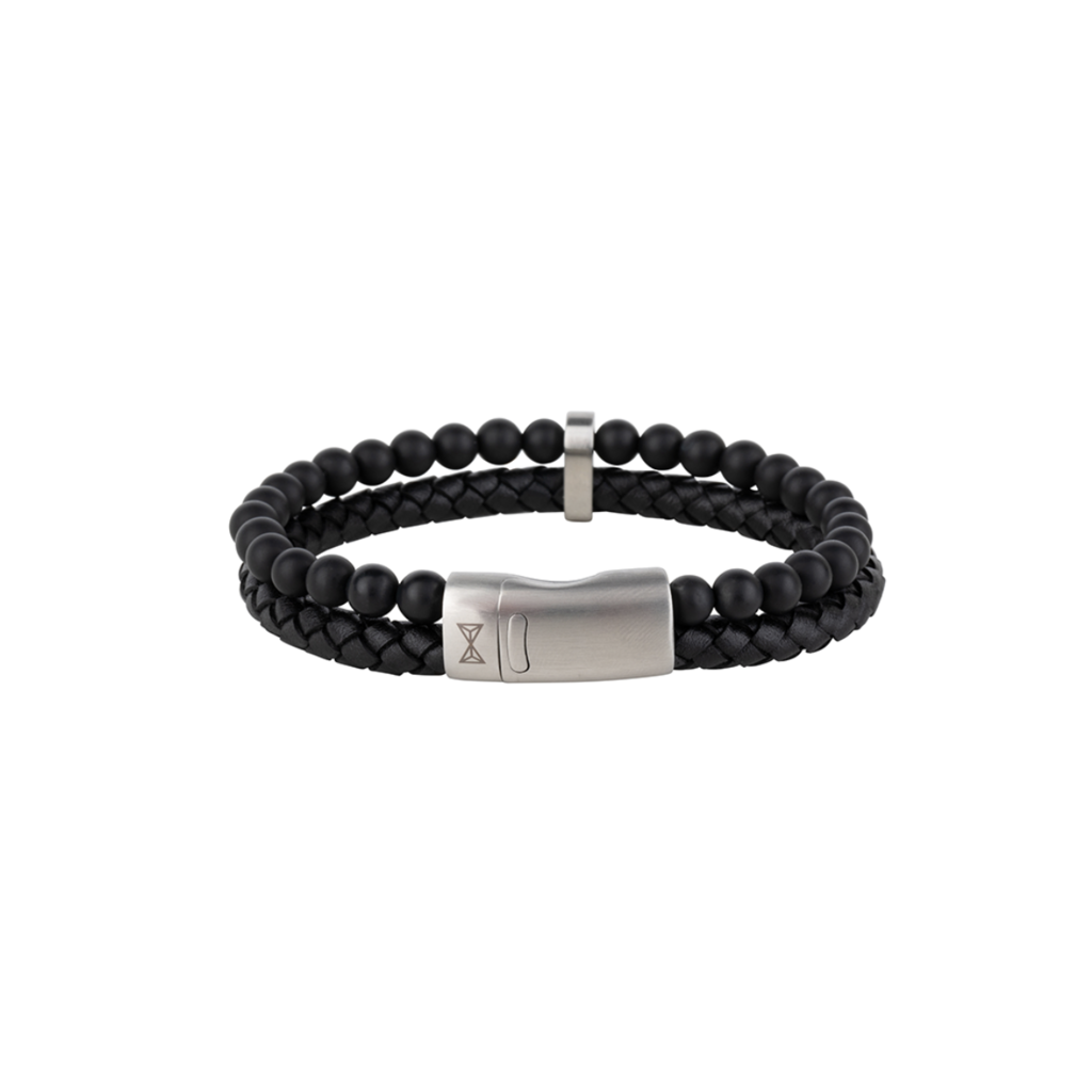 Aze jewels aze jewels armband AZ-BL019-A-210 Combi String Black Elk Peak 21 cm
