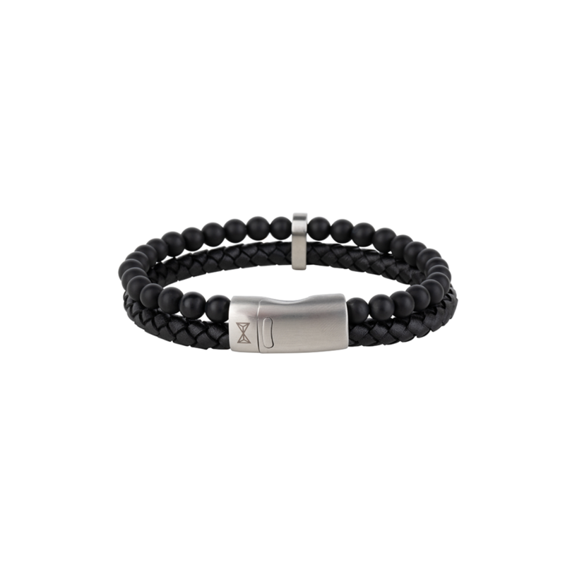 Aze jewels aze jewels armband AZ-BL019-A-210 Bracelet Combi String Black Elk Peak 21 cm