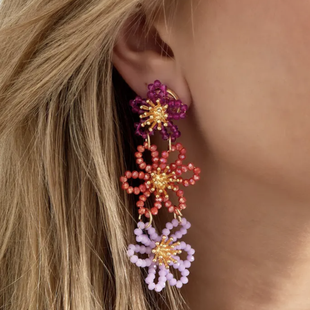 Yehwang Oorbellen 90376 Earrings colour flowers