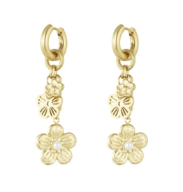 Yehwang Oorbellen 09897 Bloom pearl earrings gold