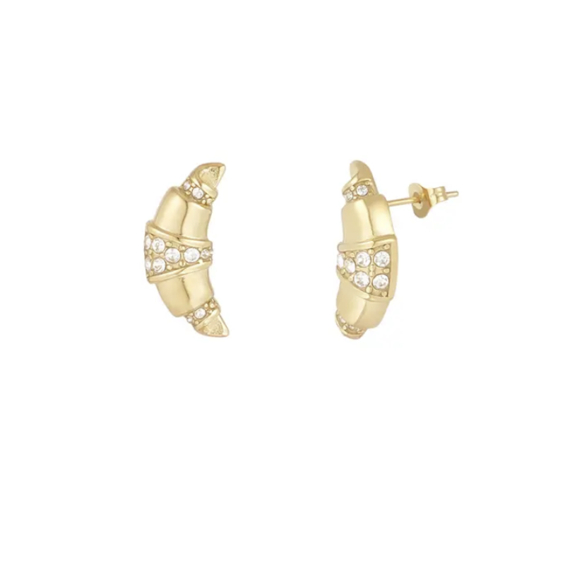 Yehwang Oorbellen 84825 Croissant earrings gold