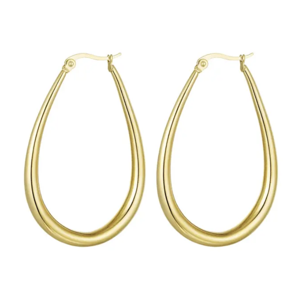 Yehwang Oorbellen 36718 Oval earrings gold