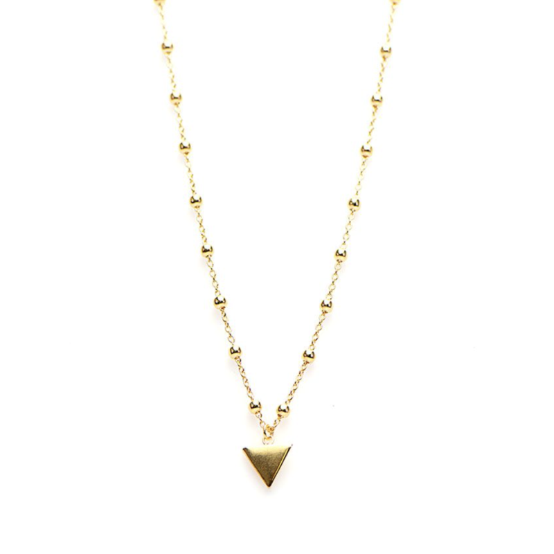 Karma Jewelry Karma Jewelry ketting T43-COL-TD-GP Dots Triangle necklace 925 silver gold plated 38 -45 cm