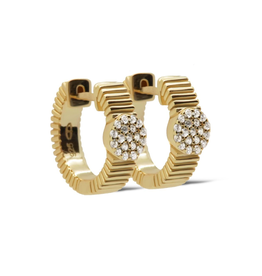 Karma Jewelry Karma Jewelry oorbellen H524GP Earrings hoops Nolia disc 925 Silver gold plated 26 MM
