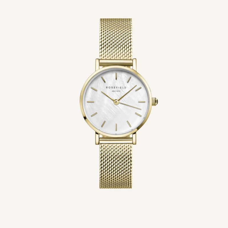 Rosefield Rosefield horloge SMGMG-S06 Small Edit Mesh gold watch 26 MM