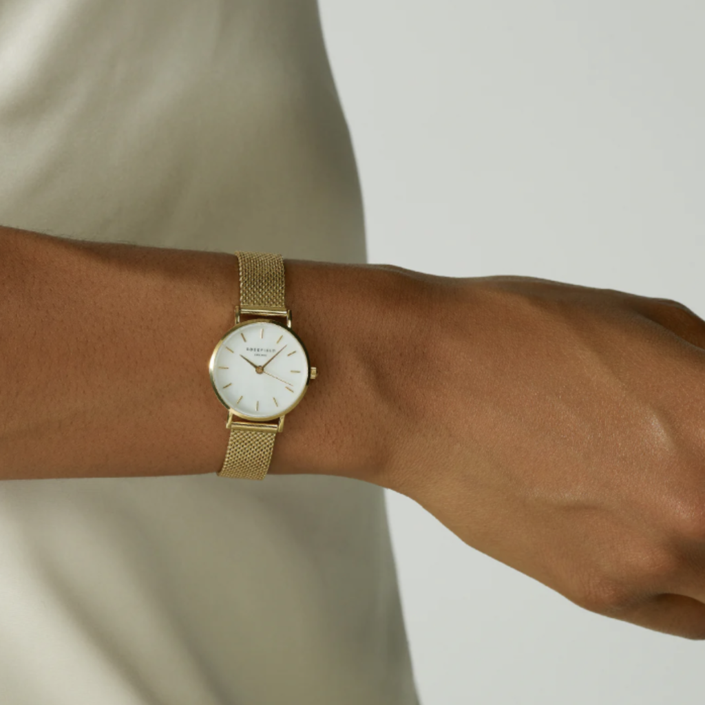 Rosefield Rosefield horloge SMGMG-S06 Small Edit Mesh gold watch 26 MM