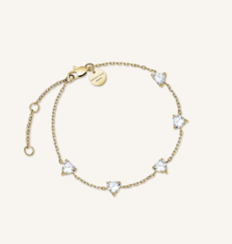 Rosefield Rosefield armband JBRHG-J1013 Bracelet row of hearts gold 16 - 19.5 CM