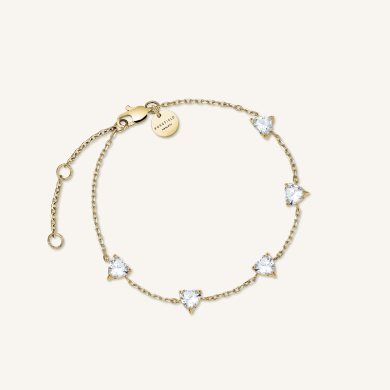 Rosefield Rosefield armband JBRHG-J1013 Bracelet row of hearts gold 16 - 19.5 CM
