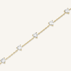 Rosefield Rosefield armband JBRHG-J1013 Bracelet row of hearts gold 16 - 19.5 CM