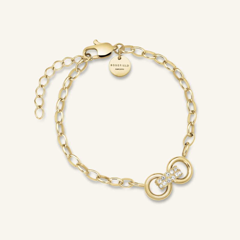 Rosefield Rosefield armband JBBSG-J899 Bracelet Bow Link Studs Bracelet Gold 16.5 - 19.5 CM