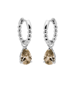 Karma Jewelry Karma Jewelry oorbellen A106S_C Hinged hoops Anna Champaign 925 silver 26 MM