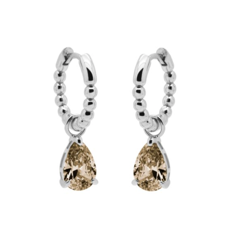 Karma Jewelry Karma Jewelry oorbellen A106S_C Hinged hoops Anna Champaign 925 silver 26 MM