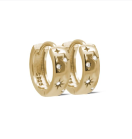 Karma Jewelry Karma Jewelry oorbellen H508GP Hinged hoops Estella 925 silver gold plated 12 MM