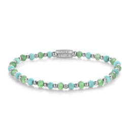 Rebel & Rose Rebel & Rose armband RR-40144-S More Balls Than Most - Blue Green Adventure - 4mm