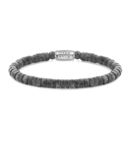 Rebel & Rose Rebel & Rose armband RR-60094-S-M Slices - Grey Seduction - 6mm