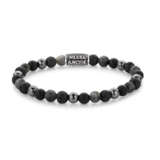 Rebel & Rose Rebel & Rose armband RR-60127-V-M Grey Rocks Vintage - 6mm
