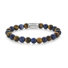 Rebel & Rose Rebel & Rose armband RR-80109-S Stones only beads Mix Tiger Lapis - 8mm