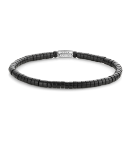 Rebel & Rose Rebel & Rose armband RR-40073-S Bracelet Slices beads The Black Stone - 4mm