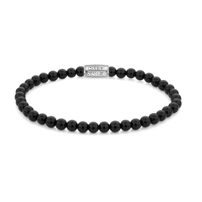 Rebel & Rose Rebel & Rose armband RR-40107-S Bracelet more balls than most Black Velvet - 4mm
