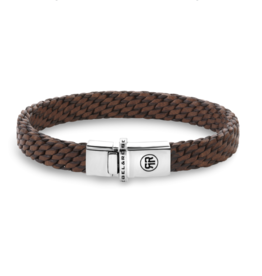 Rebel & Rose Rebel & Rose armband RR-L0169-S-L Bracelet Mastery Collection Woven Patina Cognac Leather
