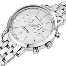 Philip Watch Philip Watch R8273680002 Sunray (Zilver/wit/zilver) 41 mm Swiss Made heren horloge