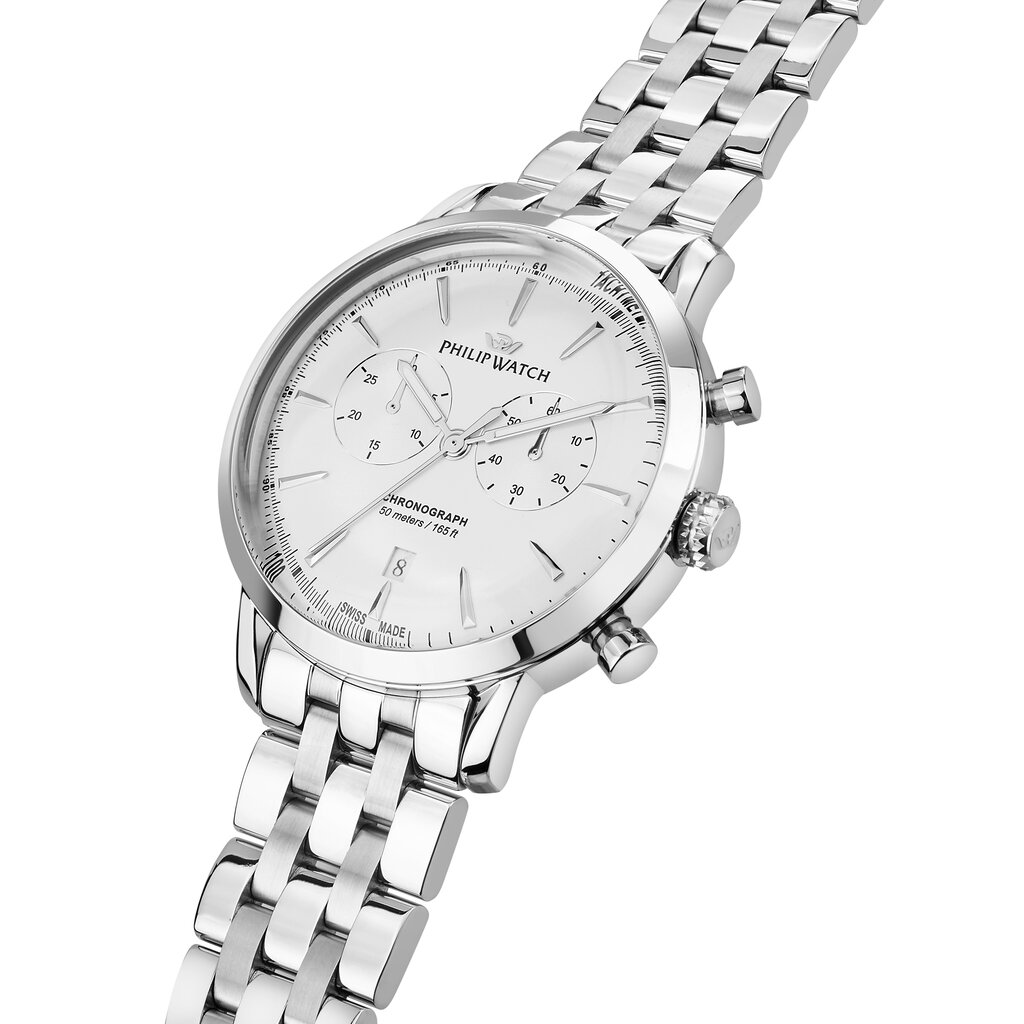 Philip Watch Philip Watch R8273680002 Sunray (Zilver/wit/zilver) 41 mm Swiss Made heren horloge