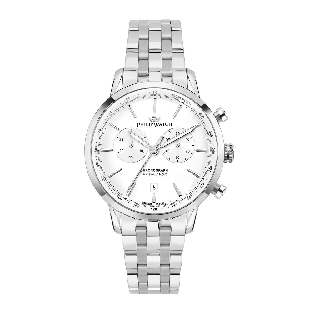 Philip Watch Philip Watch R8273680002 Sunray (Zilver/wit/zilver) 41 mm Swiss Made heren horloge