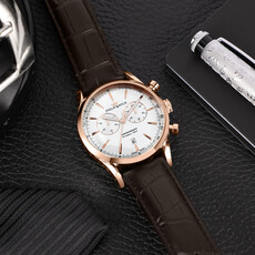 Philip Watch Philip Watch R8271680004 Sunray (Rosé goud/wit/bruin) 41 mm Swiss Made heren horloge
