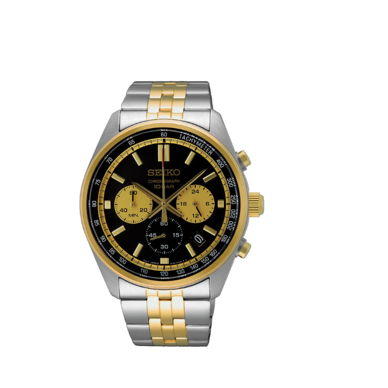 Seiko SSB430P1 Chronograaf (zilver/zwart/goud) 41.5 mm heren horloge