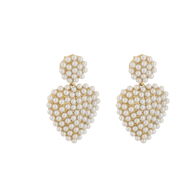 Rose & Camellia Rose & Camellia oorbellen 808957 Earrings hearts pearls gold