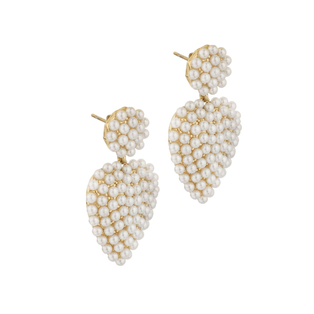 Rose & Camellia Rose & Camellia oorbellen 808957 Earrings hearts pearls gold