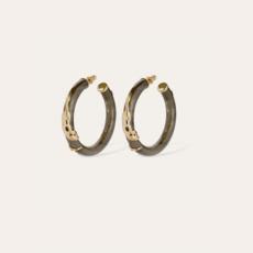 Gas Bijoux Jewelry Gas Bijoux oorbellen 363832 Earrings Cobra hoop acetate grey gold 5,2 CM