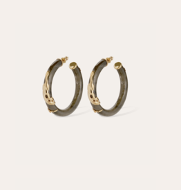 Gas Bijoux Jewelry Gas Bijoux oorbellen 363832 Earrings Cobra hoop acetate grey gold 5,2 CM