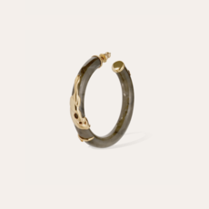 Gas Bijoux Jewelry Gas Bijoux oorbellen 363832 Earrings Cobra hoop acetate grey gold 5,2 CM