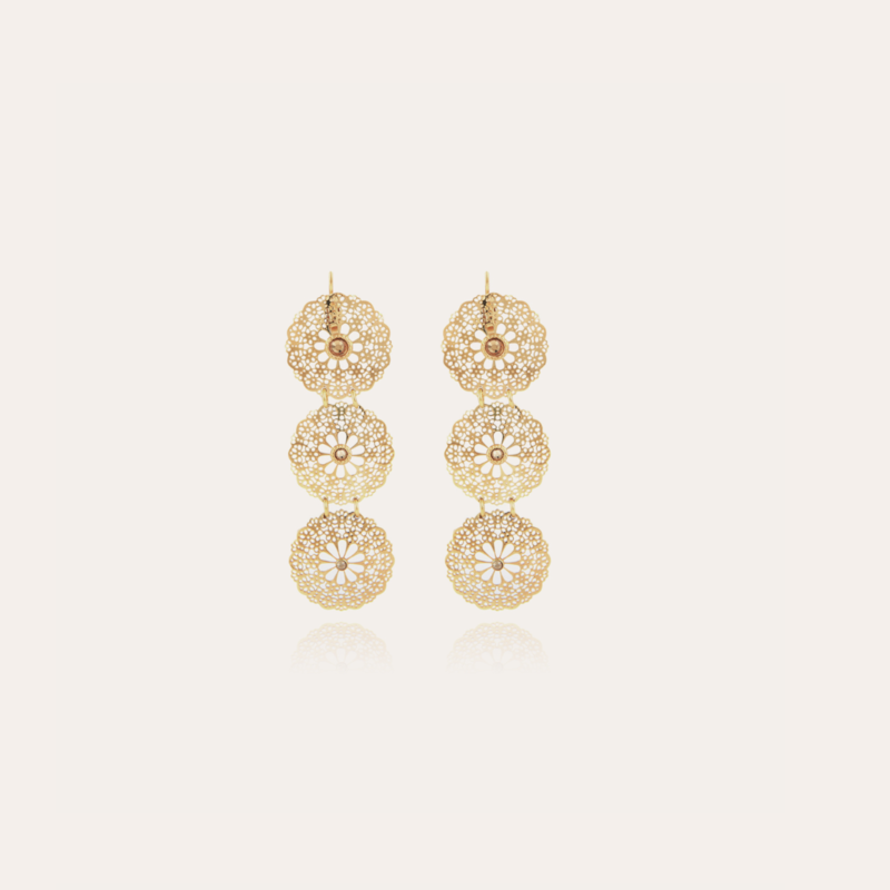 Gas Bijoux Jewelry Gas Bijoux Oorbellen 340308 Earrings Flocon triple mini gold 7 CM