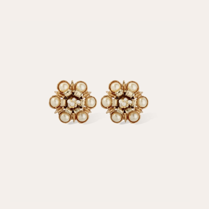 Gas Bijoux Jewelry Gas Bijoux Oorbellen 678948 Earrings Augusta gold cultured vintage pearl gold 3,8 CM