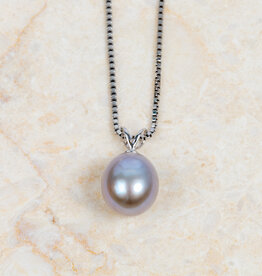 Label Deluxe Collection Label Deluxe hanger & ketting LDLSI407717PAG pendant Tahiti pearl 925 silver 1,6 cm + 44 CM Ø 1 mm