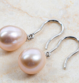 Label Deluxe Collection Label Deluxe oorbellen LDLSI2081127PAR earrings pink pearl silver 925 rhodinised 2,7 cm