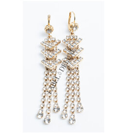 Gas Bijoux Jewelry Gas Bijoux oorbellen 393210 Earrings Sofia strass gold 8 CM