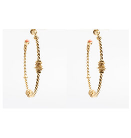 Gas Bijoux Jewelry Gas Bijoux oorbellen Torsade creole hoops Gold 5.5 CM
