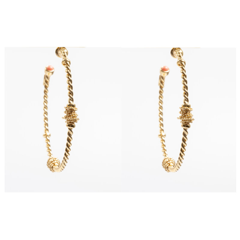 Gas Bijoux Jewelry Gas Bijoux oorbellen Torsade creole hoops Gold 5.5 CM