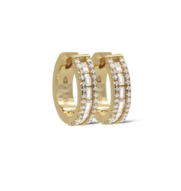 Karma Jewelry Karma Jewelry oorbellen H448GP Earrings Hinged hoops Julia 925 silver gold plated 14 MM