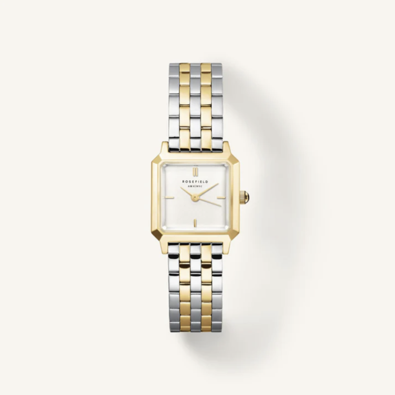 Rosefield Rosefield BWDSG-B03 watch The Boxelle Duotone Silver Gold Dames horloge 19.5x19.5 mm